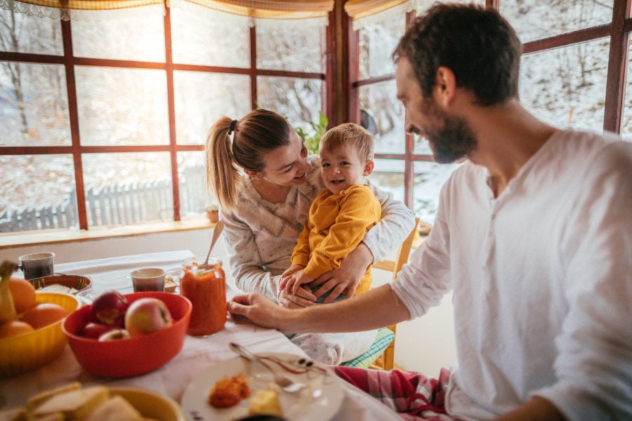 Family in the kitchen.