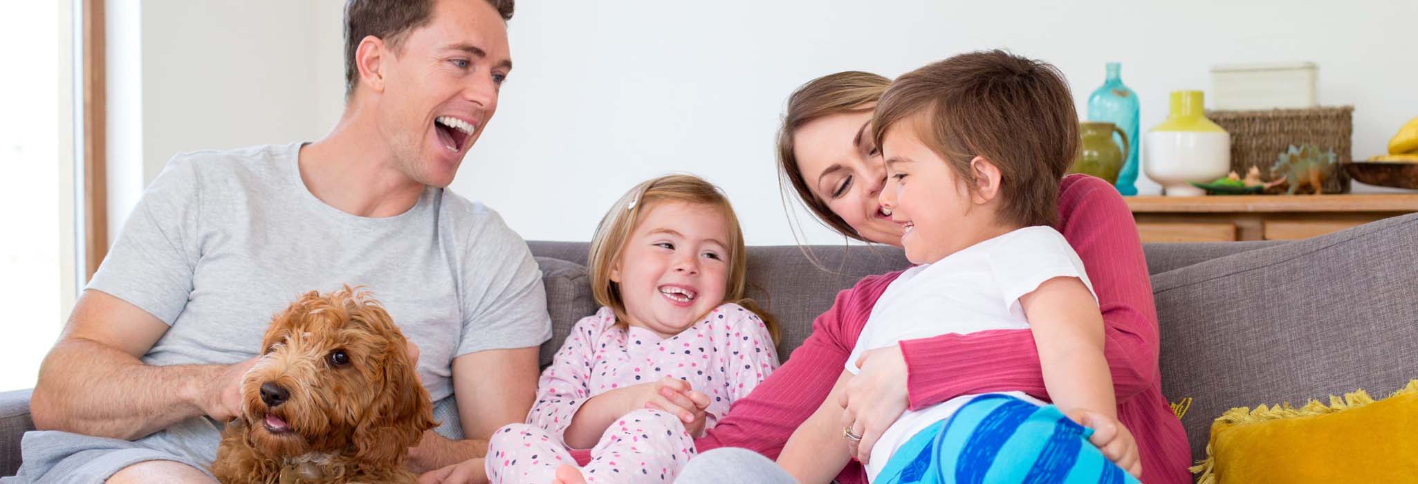 family on the couch