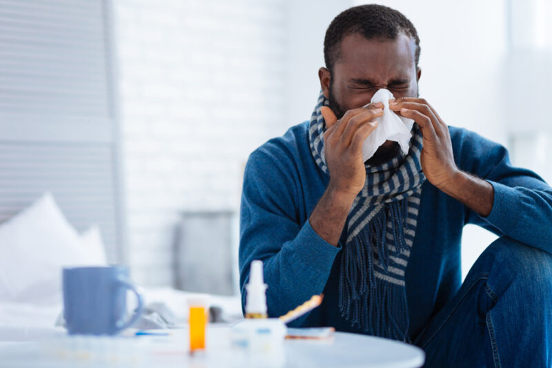 someone sneezing because of seasonal allergies in Weiser, ID