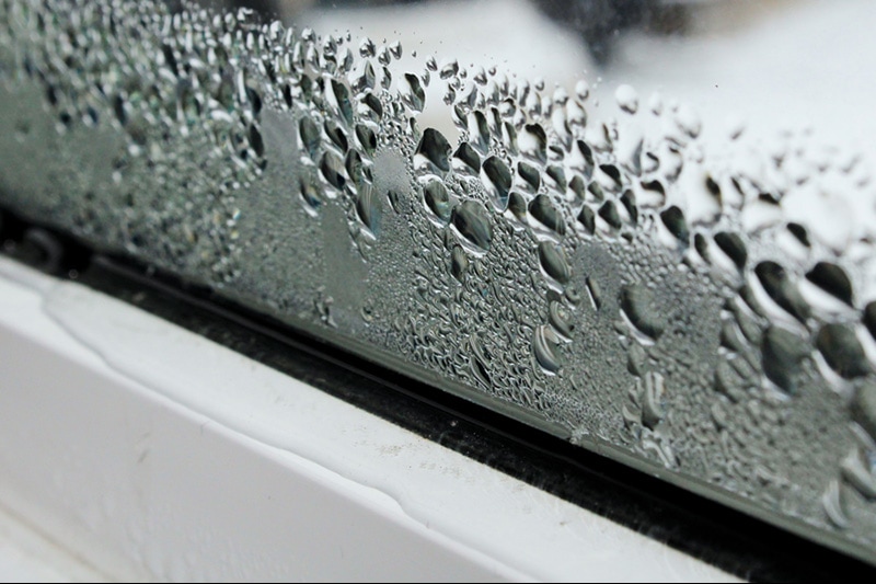 Blog Title: When Do I Replace My Air Conditioner? Photo: condensation on window