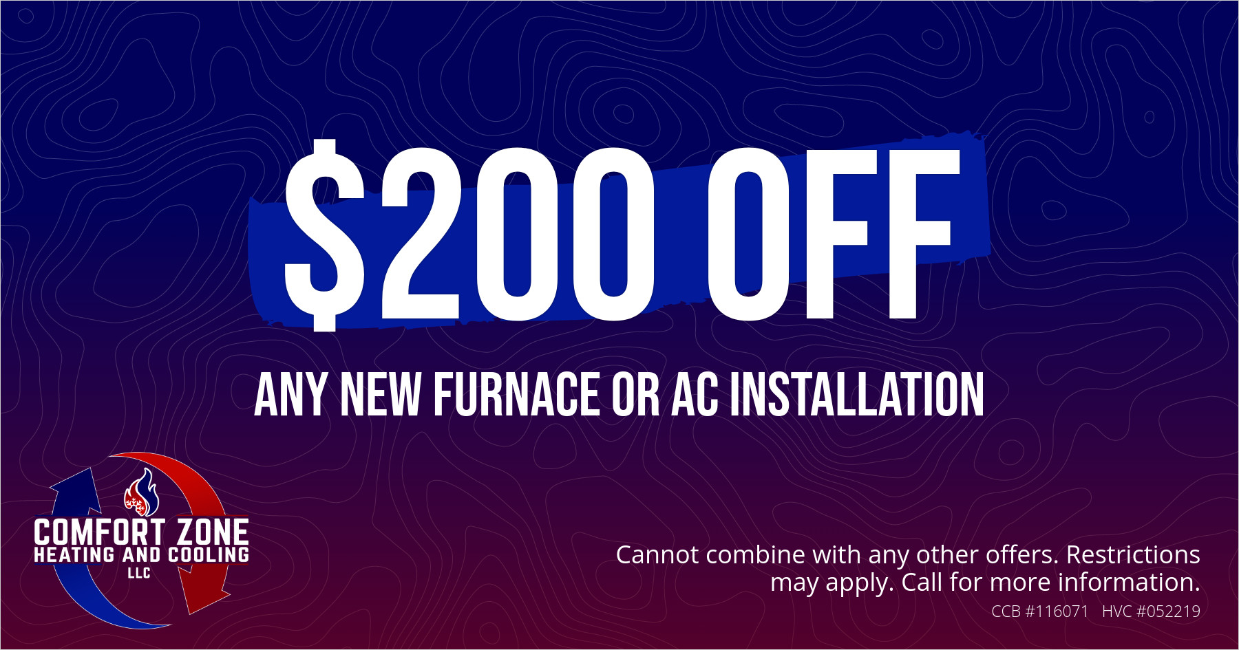 $200 off any new furnace or AC installation.
