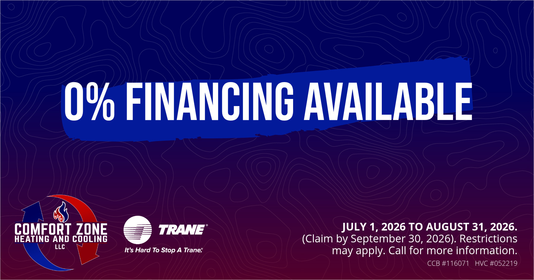 0% financing available.