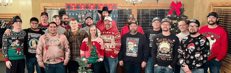 Comfort Zone team Christmas photo.